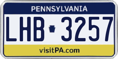 PA license plate LHB3257