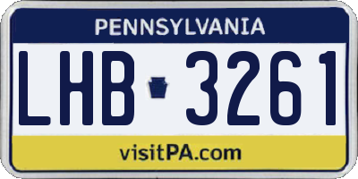 PA license plate LHB3261