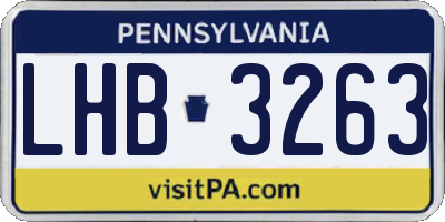 PA license plate LHB3263