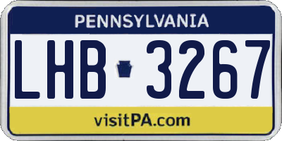 PA license plate LHB3267