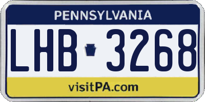PA license plate LHB3268