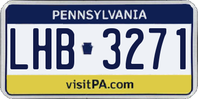 PA license plate LHB3271
