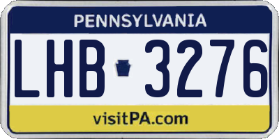 PA license plate LHB3276