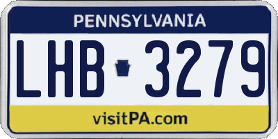 PA license plate LHB3279