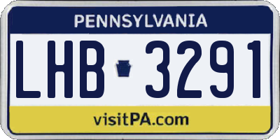 PA license plate LHB3291