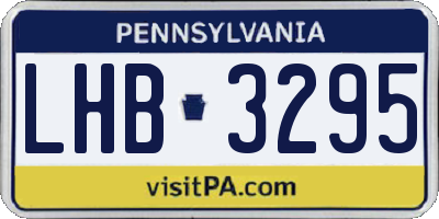 PA license plate LHB3295