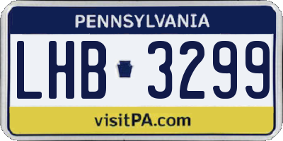 PA license plate LHB3299