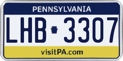 PA license plate LHB3307