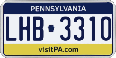 PA license plate LHB3310