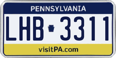 PA license plate LHB3311