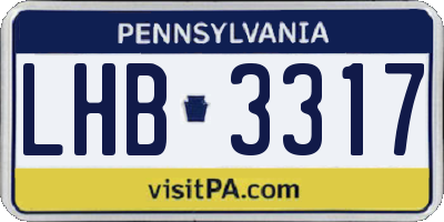 PA license plate LHB3317