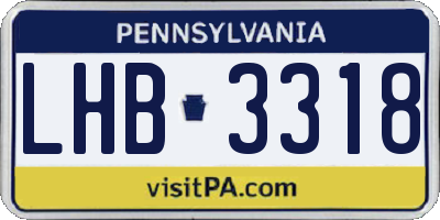 PA license plate LHB3318