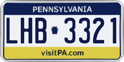 PA license plate LHB3321
