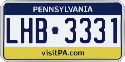 PA license plate LHB3331