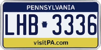 PA license plate LHB3336