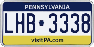 PA license plate LHB3338