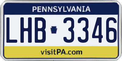 PA license plate LHB3346
