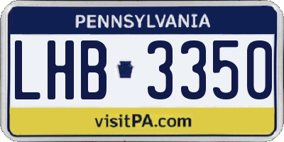 PA license plate LHB3350