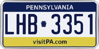 PA license plate LHB3351