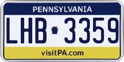 PA license plate LHB3359