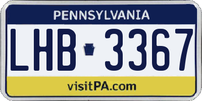 PA license plate LHB3367