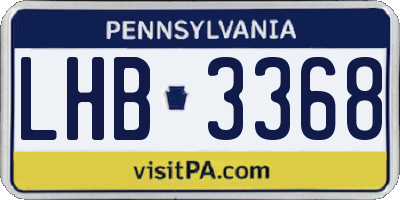 PA license plate LHB3368