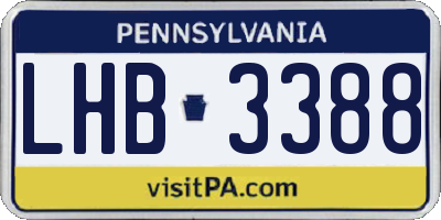 PA license plate LHB3388