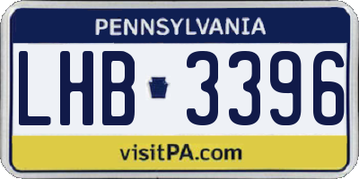 PA license plate LHB3396