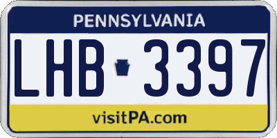 PA license plate LHB3397