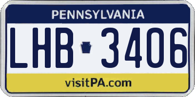 PA license plate LHB3406