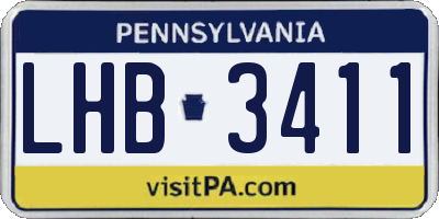 PA license plate LHB3411