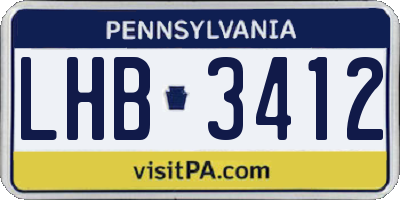 PA license plate LHB3412