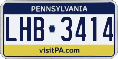 PA license plate LHB3414