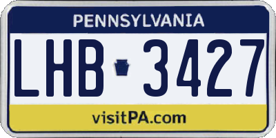 PA license plate LHB3427