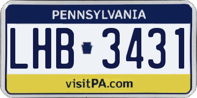 PA license plate LHB3431