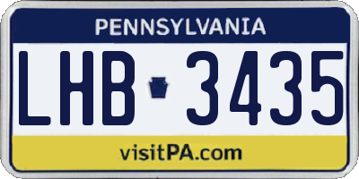 PA license plate LHB3435