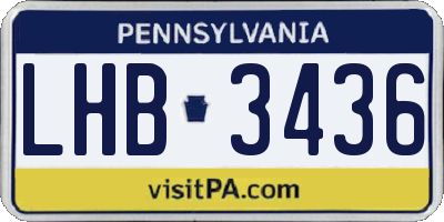 PA license plate LHB3436