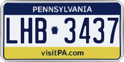 PA license plate LHB3437