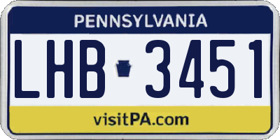 PA license plate LHB3451