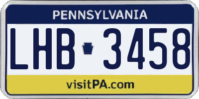 PA license plate LHB3458