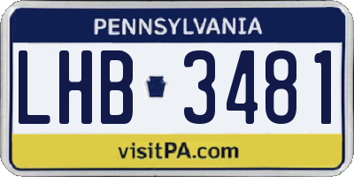 PA license plate LHB3481