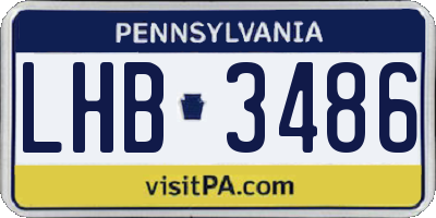 PA license plate LHB3486