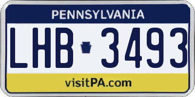 PA license plate LHB3493