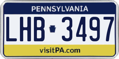 PA license plate LHB3497