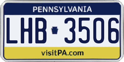PA license plate LHB3506