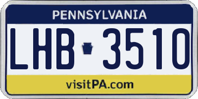PA license plate LHB3510