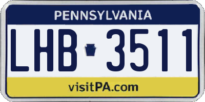 PA license plate LHB3511