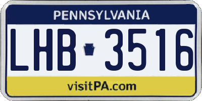 PA license plate LHB3516