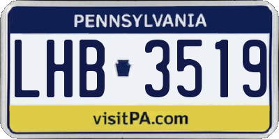 PA license plate LHB3519