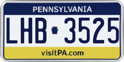 PA license plate LHB3525